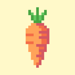 Zanahoria estilo pixel art